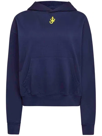 Jw Anderson J. W. Anderson Navy Blue Cotton Jersey Hoodie