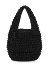 Jw Anderson Large Knit Shopping Bag With Loop Detailing In Black