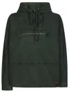 Jw Anderson Dyed Anorak With Drawstring And Zipper Pocket In Green