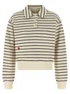 Jw Anderson J. W. Anderson Striped Cotton Polo Sweatshirt In Neutral