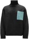 Jw Anderson Patch Pocket Turtleneck Sweater In Grey
