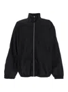 Jw Anderson Black Jacket With Mock Neck And Raglan Sleeves In Tech Fabric Man In Black