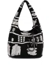 Jw Anderson J. W. Anderson Textured Hobo Bag With Striking Black In Black
