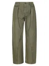 Jw Anderson Seamed Trousers With Pockets And Loops In Green
