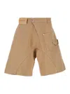 Jw Anderson Beige Bermuda Shorts With Patch Pocket With Logo On The Front In Neutrals