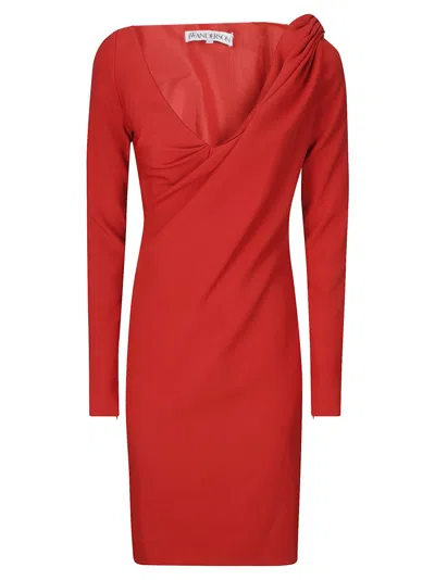 JW ANDERSON J. W. ANDERSON V-NECK LONG-SLEEVED SHEATH DRESS