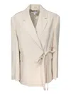 Jw Anderson J. W. Anderson Viscose And Silk Blend White Jacket In Neutrals