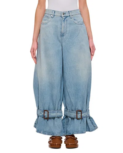 JW ANDERSON J. W. ANDERSON WIDE JEANS WITH ADJUSTABLE ANKLE HEIGHT BELTS