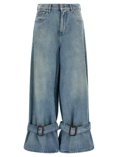 JW ANDERSON J. W. ANDERSON WIDE-LEG DENIM JEANS WITH HEM STRAP