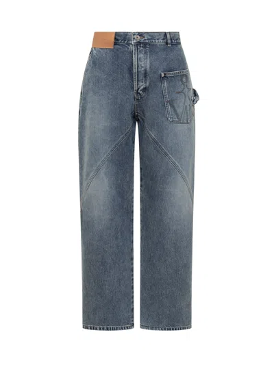 Jw Anderson J. W. Anderson Wide Leg Jeans With Pocket Detail In Gray