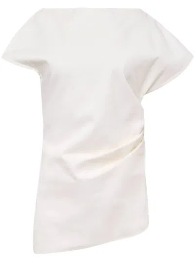JW ANDERSON J. W.ANDERSON ASYMMETRIC DRAPED TOP,TP0357.PG1762 006 IVORY