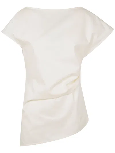 Jw Anderson J. W.anderson Asymmetric Draped Top In White