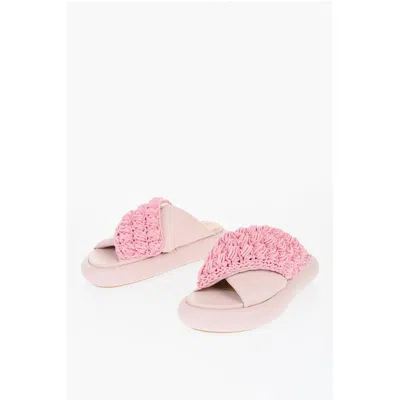 Jw Anderson J. W.anderson Criss-cross Leather Slides With Platform Women's Soles