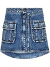 Jw Anderson Blue Curved Patch Pocket Denim Miniskirt In Blue