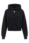 Jw Anderson Cropped Black Hoodie With Subtle Branding And Relaxed Fit In Black