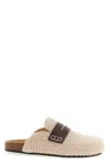 Jw Anderson Faux Fur Strap Mules In Neutral