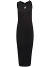Jw Anderson Anchor Logo Twist Strap Rib Tank Dress In Black