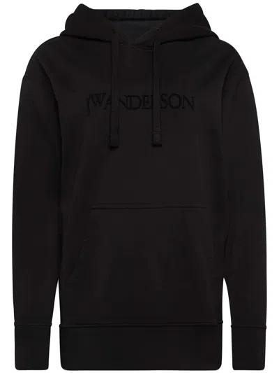 JW ANDERSON J. W.ANDERSON LOGO EMBROIDERY HOODIE,JW0231.PG1632 999 BLACK