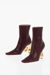 JW ANDERSON J. W.ANDERSON LEATHER LETTER BOOTIES WITH STATEMENT HEEL 10 CM