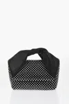 Jw Anderson J. W.anderson Leather Midi Twister Handbag Embellished With Rhinestones In Black
