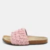 Jw Anderson J. W.anderson Light Pink Knot Rope Popcorn Flat Slide Sandals In Multi