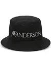 Jw Anderson Logo Embroidered Bucket Hat In Black