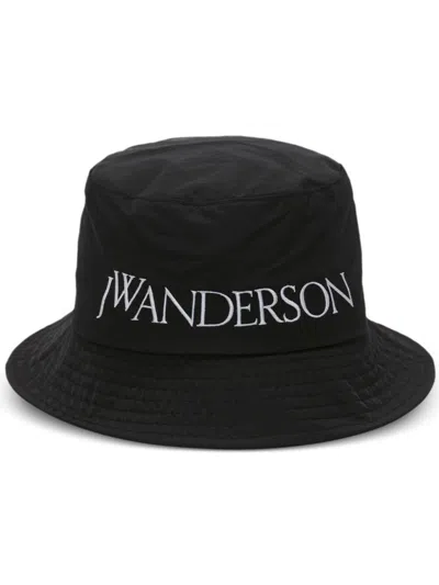 Jw Anderson J. W.anderson Logo Bucket Hat Nylon In Black
