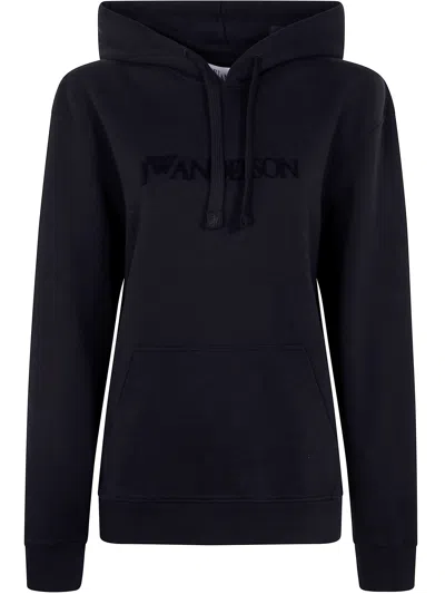 Jw Anderson J. W.anderson Logo Embroidery Hoodie By J. W.anderson In Black