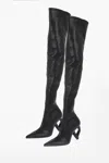 Jw Anderson J. W.anderson Pointed Leather Chain Thigh-high Boots With Statement Heel 9
