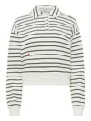 Jw Anderson Striped Polo Sweatshirt With Cropped Silhouette