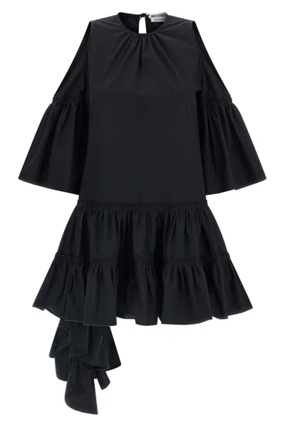 Jw Anderson Dress Bell Sleeves Keyhole Neckline Asymmetric In Black