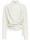 Jw Anderson Ivory Draped Twisted Shirt In White