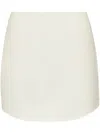 Jw Anderson Mens Off White Curved-hem Two-slip-pockets Woven-blend Mini Skirt In White
