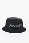 Jw Anderson J. W.anderson Solid Color Bucket Hat With Embroidered Logo In Black