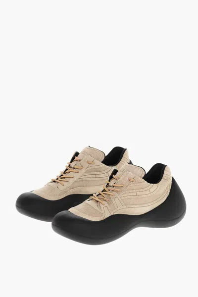 Jw Anderson J. W.anderson Suede Bubble Low-top Sneakers In Sand