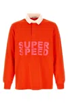 Jw Anderson Super Speed Polo Shirt Long Sleeve In Orange