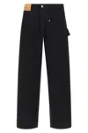 Jw Anderson Twisted Workwear Denim Jeans In Black