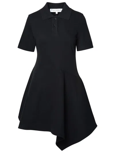 Jw Anderson J.w. Anderson Asymmetric Short-sleeved Mini Dress In Black