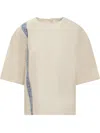 Jw Anderson Linen T-shirt In Cream