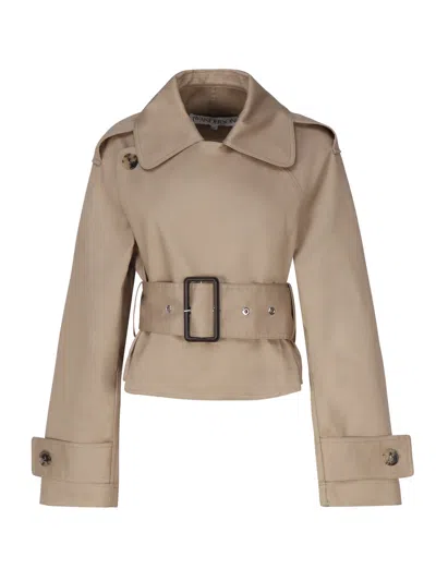 Jw Anderson J.w. Anderson Cropped Trench Coat In Beige