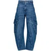 Jw Anderson Curved-seam Tapered Jeans In Blue