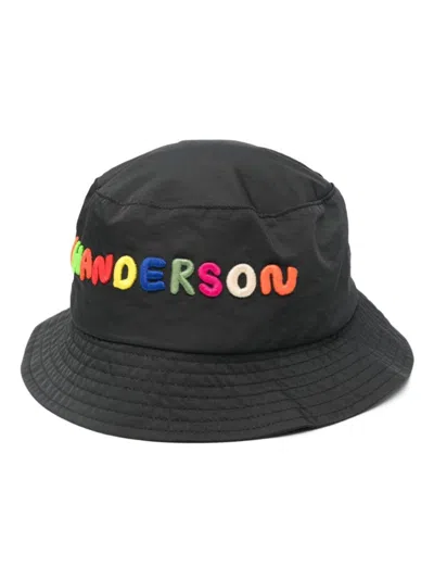 Jw Anderson J.w. Anderson Logo-embroidered Bucket Hat In Black