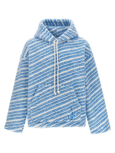 Jw Anderson J.w. Anderson Logo Embroidered Hoodie In Blue