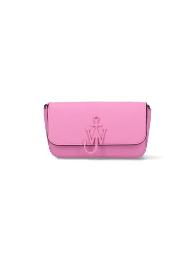 Jw Anderson J.w. Anderson Pink Leather Anchor Chain Shoulder Bag