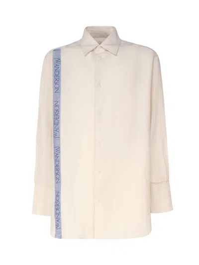 Jw Anderson J.w. Anderson Shirt With Anchor Embroidery In Ivory