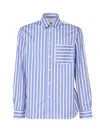 JW ANDERSON J.W. ANDERSON STRIPED SHIRT WITH INSERT DESIGN