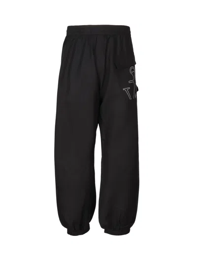 Jw Anderson J.w. Anderson Trackpants With Anchor Logo In Black