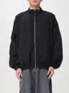 Jw Anderson Black Jacket With Mock Neck And Raglan Sleeves In Tech Fabric Man In Black
