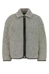 Jw Anderson Contrast Trim Brushed Twill Jacket In Gray