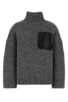 Jw Anderson J. W. Anderson Leather Patch Pocket Jumper In Gray